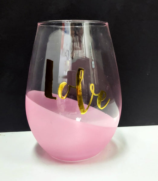 Love Stemless Wine Glass 20oz