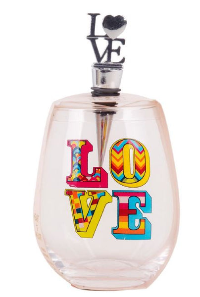 LOVE Wine Glass with Stopper