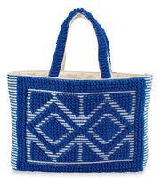 Blue Woven Tote Bag