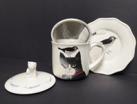 Black Cat Stoneware Cup Set