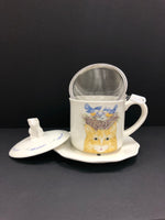 Yellow Cat Stoneware Tea Set
