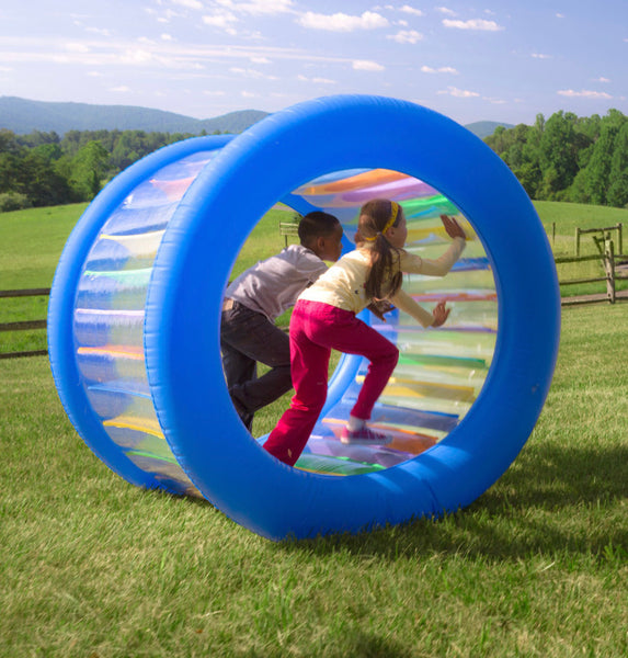 Roll With It! Giant Inflatable Colorful Rolling Wheel