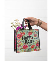 Medium Teal Floral Happy Bag