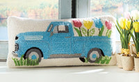 Flower Truck Wool Pillow