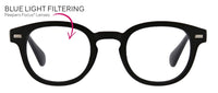 Headliner Black Reading Glasses  w/Blue Light lenses