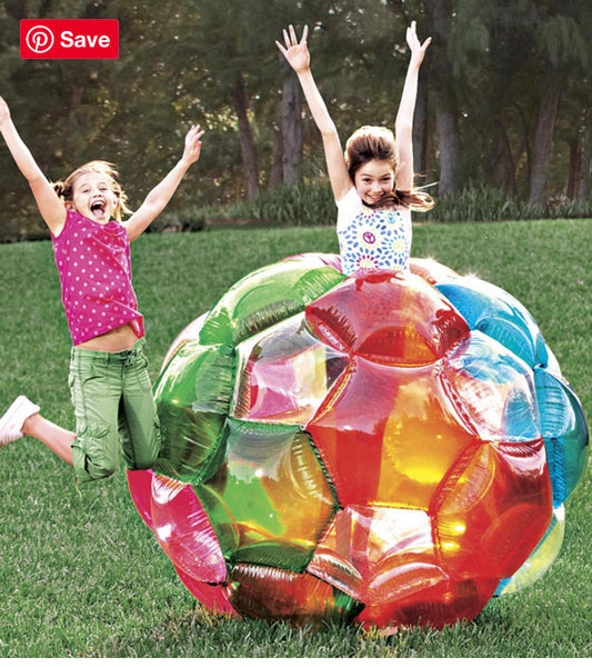 65" Rainbow Incred-a-Ball Inflatable Buddy Bumper Ball with Motion-Activated LED Lights and Colorful Foil Confetti - Multi