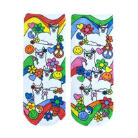 CRAYOLA COLOR-IN PEACE OUT LLAMA ANKLE SOCKS