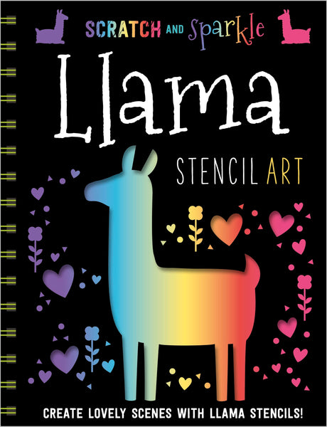 Scratch and Sparkle: Llamas Stencil Art