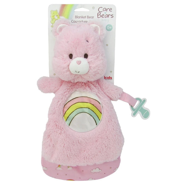 Care Bears Lovey Blanket with Pacifier Loop, Cheer Bear - Pink