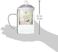 La Lavande Tea Glass with Porcelain Infuser and Lavender Design in a Gift Box