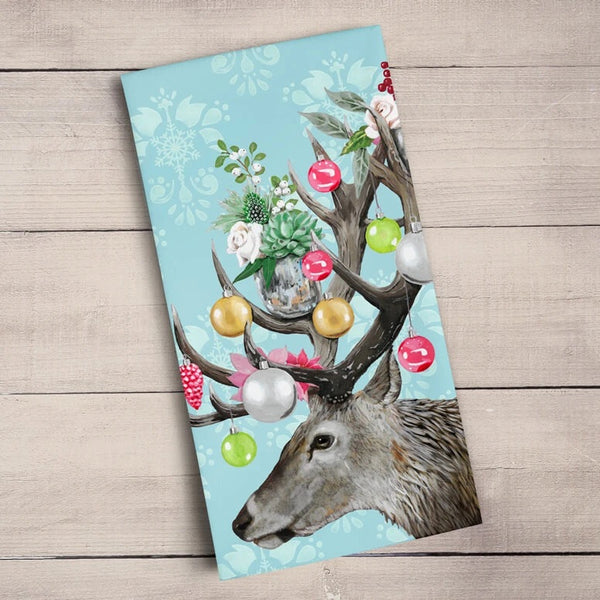 Ornamental Deer Tea Towels