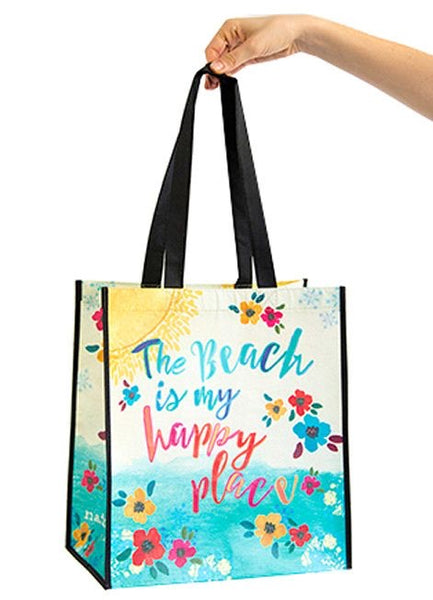 The Beach is my Happy Place Recycled Bag